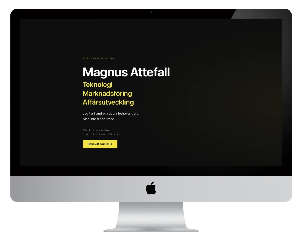 attefall.digital dark-themed consultancy website homepage shown on desktop and mobile